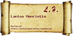 Lantos Henrietta névjegykártya